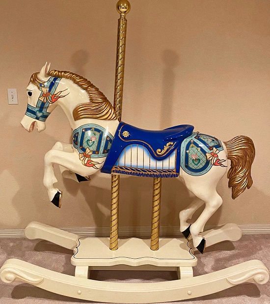 S&S Woodcarvers Carousel Rocking Horse reverse side