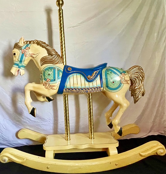 S&S Woodcarvers Carousel Rocking Horse reverse side