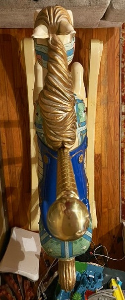 Blue Carousel Horse On Rockers top view