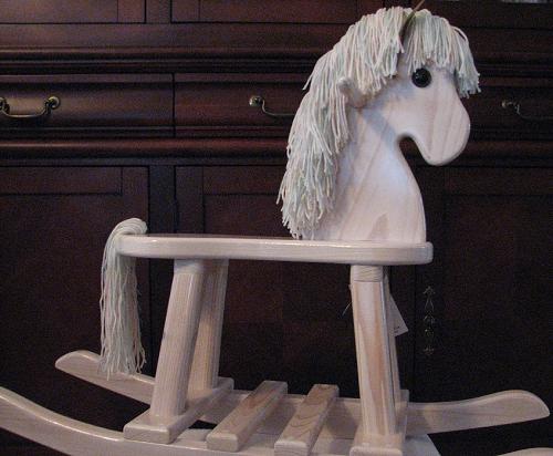 white rocking horse