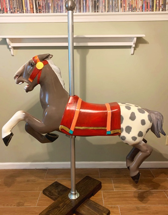 Allan Herschell Carousel Horse, post side