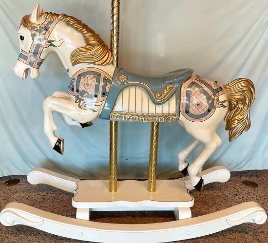 S&S Woodcarvers Carousel Rocking Horse reverse side