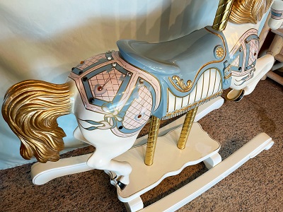 Blue Carousel Horse On Rockers top view