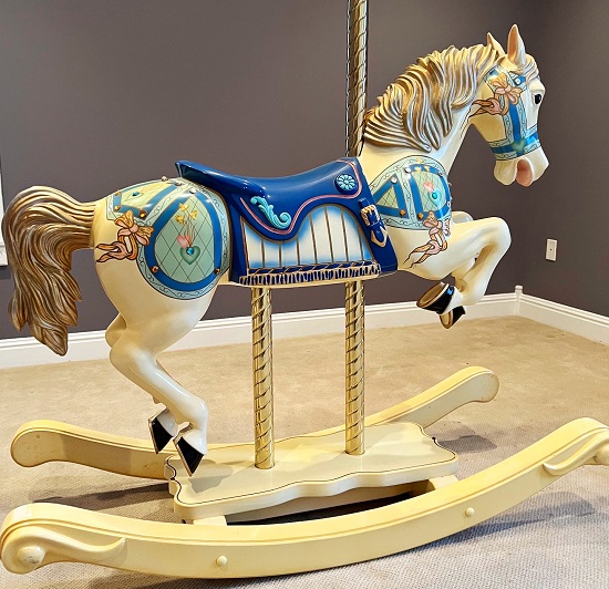 S&S Woodcarvers Carousel Rocking Horse reverse side