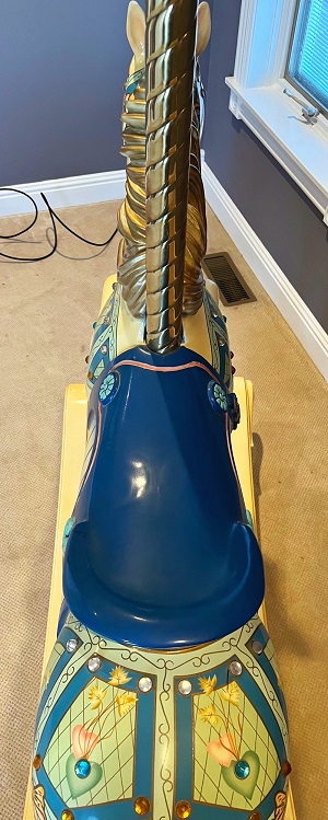 Blue Carousel Horse On Rockers top view