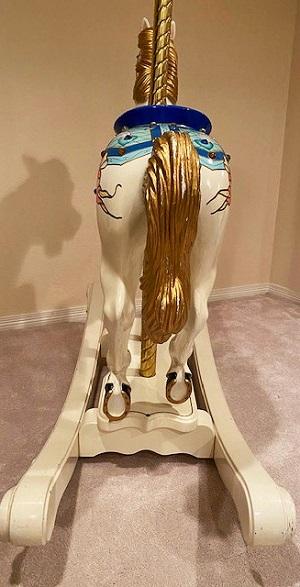 Blue Carousel Rocking Horse rear