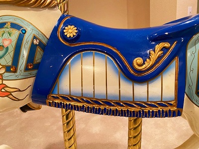 Blue Carousel Rocking Horse saddle