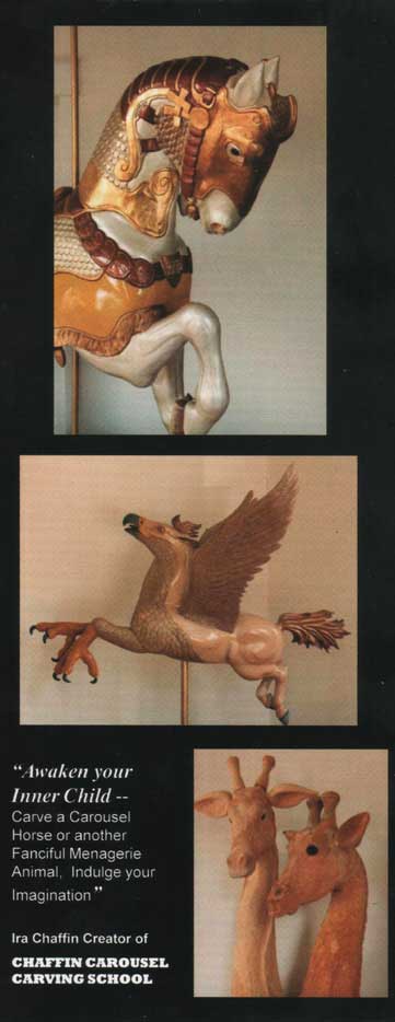Carve a carousel horse or menagerie animal