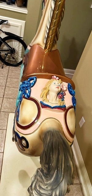 Looff Reproduction Horse, rear side art