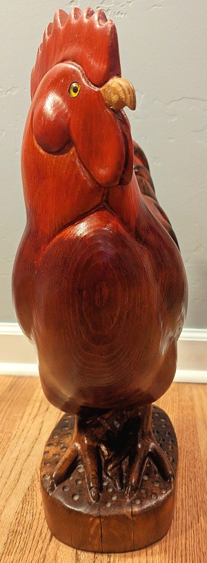 Wood rooster front