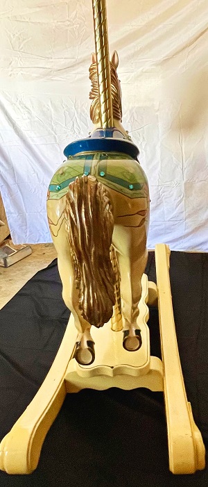 Blue Carousel Rocking Horse rear