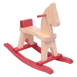 Toddler rocking horse in red trim